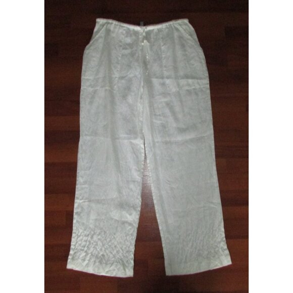 Jax Essentials White 100% Linen Pants - Picture 1 of 6